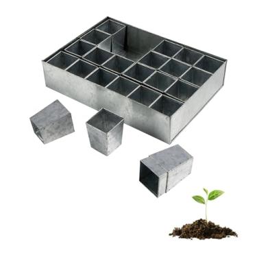 Imagem de Kings County Tools Bandeja de sementes para iniciantes - Bandeja de mudas de metal de aço galvanizado com 24 vasos de plantas para plantar sementes - kit de germinação para germinação, acessórios de