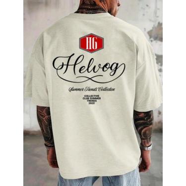 Imagem de Camiseta Masculina Oversized Minimalista Streetwear Grande - NoBrand, 