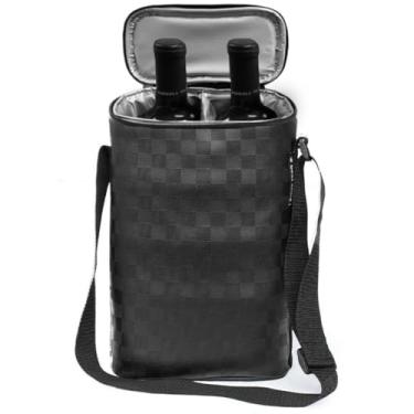 Imagem de Bolsa Termica para Cerveja Grande Porta Vinho Impermeavel Wine Bag 2 Garrafas ou 1 Garrafa e Taças