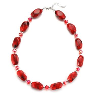 Imagem de Errally Gargantilha de contas grossas para mulheres, colar de contas grandes, bijuterias, presentes para ela, Resina, Sem Pedra Preciosa