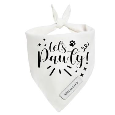 Imagem de Realeaf Bandana Lets Pawty Dog, roupa de festa de aniversário de casamento para meninos e meninas, tecido durável premium, anúncio de noivado para cães grandes e GG (GG)