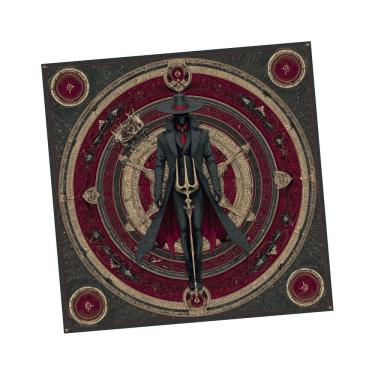 Imagem de Toalha para Leitura de Exu Tridente Dourado Detalhado 70 cm