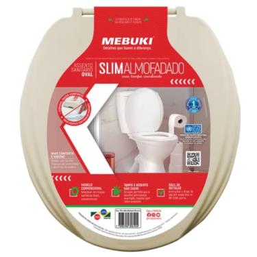 Imagem de Tampa Pra Vaso Sanitário Almofadado Compativel Com Bacia Eco Oval 1.6gpf 6.0lpf (Areia)