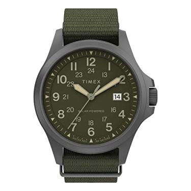 Imagem de Timex Relógio masculino Expedition North Field Post Solar de 41 mm, Oliva/bronze, One Size, Relógio Expedition North Field Post com pulseira de tecido reciclado solar de 41 mm