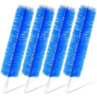 Imagem de Sliner 4 peças espanador de teia de aranha ventilador dobrável limpador de poeira de plástico reutilizável cabeça escova de teto microfibra removedor de sujeira para ventilador ar condicionado