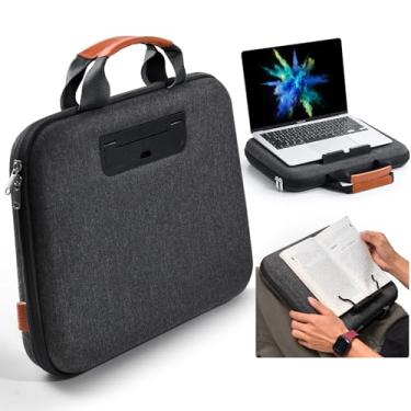 Imagem de Nauttxon Capa rígida para laptop de 13 a 14 polegadas, capa para laptop 2 em 1 e mesa de colo com tampa e clipe de livro, capa de computador à prova de choque à prova d'água compatível com MacBook Air