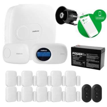 Imagem de Kit de Alarme Intelbras AMT 2018 E Central 10 Sensores Sem Fio e 2 Con