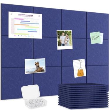 Imagem de Smarpau Quadro de avisos de cortiça grande 122 cm x 91 cm de azulejos de parede de quadro de cortiça pacote com 12 quadros de cortiça para paredes placa de feltro para escritório casa quadro de pinos