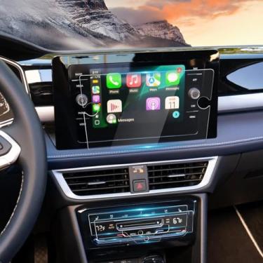 Imagem de YEE PIN Protetor de tela de rádio Taos 2025 para VW Taos 2025 (S, SE, SE Black, SEL) protetor de tela de infoentretenimento de 8 polegadas e capa de controle climático para acessórios Taos 2025