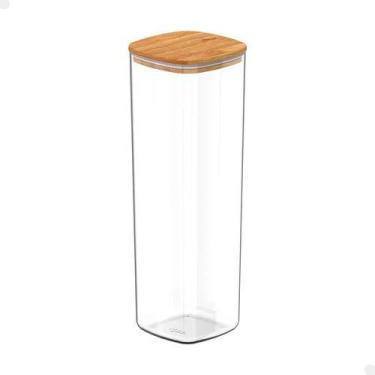 Imagem de Pote Hermético Tampa De Bambu Transparente 2 Litros - Ou