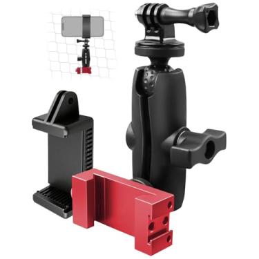 Imagem de Suporte de alumínio atualizado para celular GoPro Mevo Start Action Camera e muito mais, kit de montagem de trocador de jogo de rotação de 360° adequado para softbol, tênis, beisebol, futebol