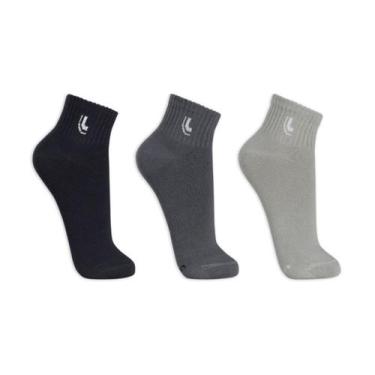 Imagem de Kit Com 3 Pares de Meias Sport Masculinas Cano Médio Lupo, 37 a 40, Ch