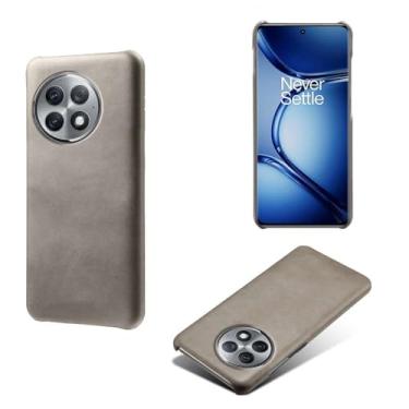 Imagem de Capa para Oneplus Ace 2 PRO,Proteção contra quedas,Casca de volta de cor sólida simples,Design de couro de imitação de plástico-Gray