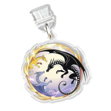 Imagem de Berloques de dragão de quarta asa para Kindle para telefone, berloque de plugue de poeira, clube de leitura de 3,8 cm, Dragon Rider, Romantasy, Reader Lightning/Porta de carregamento tipo C