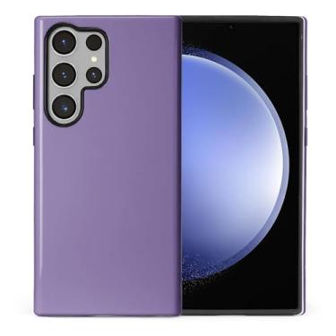 Imagem de ilikediy Capa para Samsung Galaxy S24 Ultra, Capa HL2 Clássica Roxa Híbrida 2 Camadas Rígida Silicone Design Padrão Capa Protetora