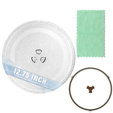Imagem de LUBIYACK Substituição de placa de micro-ondas de vidro de 32,4 cm para WB49X10074 3390W1A027A Bandeja giratória de forno com design em forma de Y para melhor reaquecimento e distribuição uniforme de