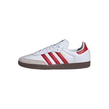 Imagem de adidas Originals Tênis de futebol masculino Samba, Branco, vermelho, cinza, 45