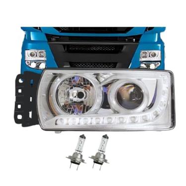 Imagem de Farol Principal Esquerdo Motorista Autolux com DRL LED Chicote e Lâmpadas H7