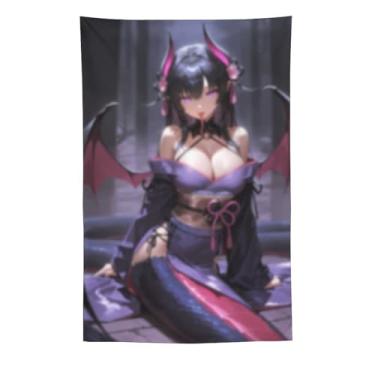 Imagem de LIEGBMEU Sexy Bikini Hot Anime Girl Tapeçaria 152.4 cm x 228.6 cm Interior Exterior Wall Quilt Art Decoração de Tapeçaria Caprichosa, AF098