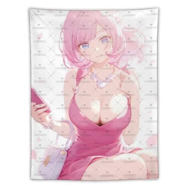 Imagem de LIEGBMEU Tapeçaria Pinup Girl Sexy Hot Anime Girl 152.4 cm x 203.2 cm Wall Quilt Art Whimsical Tapestry DecorationAa046