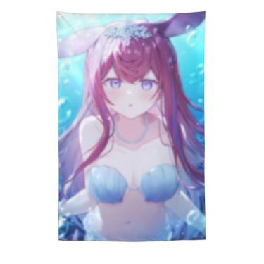 Imagem de LIEGBMEU Tapeçaria sexy de menina anime 152 x 228 cm arte de colcha de parede decoração de tapeçaria caprichosa AF105