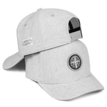 Imagem de Boné Religioso Bordado Medalhão De São Bento Aba Curva Fechado Com Aju