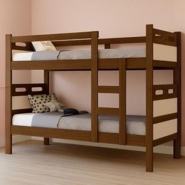 Imagem de Beliche Vira 2 Camas Solteiro Em MDF Com Estrado Em Madeira Reforçado 