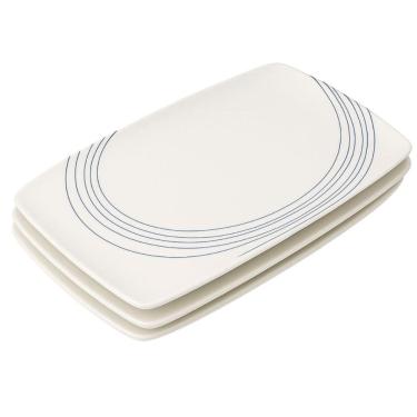 Imagem de Conjunto 3 Travessas Rasas Porcelana Italiana Luxo Bugatti