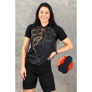 Imagem de Conjunto de Ciclismo Feminino - Camisa Nossa Senhora Losango e Bermuda