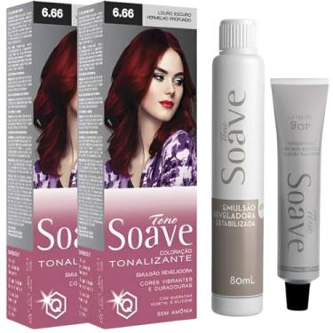 Imagem de Coloração Capilar Tonalizante Sem Amônia Tono Soave Capelli 2 Und (6.66 Louro Escuro Vermelho Profundo)
