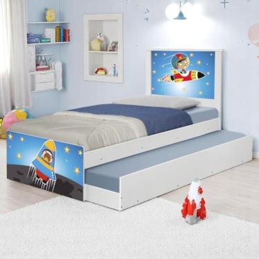 Imagem de Bicama Juvenil Com Cabeceira Adesivada Astronauta