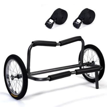 Imagem de Morohope Carrinho de caiaque, canoa, boneca, pesca, caiaque, acessórios, transportador, dobrável, prancha, carrinho, reboque, transporte com rodas de 40,6 cm e 2 tiras de catraca