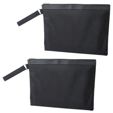 Imagem de BEUNITONE 2 unidades de pasta de arquivos de viagem, organizador de documentos, bolsa com zíper com vários bolsos, bolsa de documentos resistente à água para passaportes, cartões, papéis, compacta