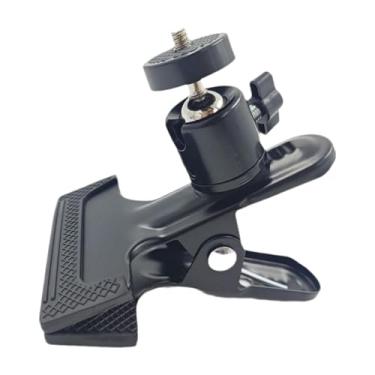 Imagem de AsrMyjcx Suporte de clipe de tripé com cabeça esférica compacta, giratória 360 °, acessório profissional preto para câmera, adaptador de montagem com rosca de, Sem Suporte para Telefone