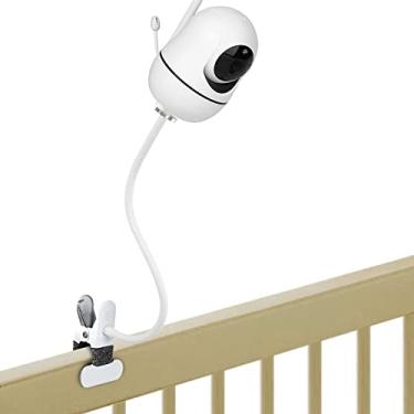 Imagem de Suporte para monitor de bebê HelloBaby HB65/HB66/HB248 e ANMEATE SM935E, suporte de clipe flexível para monitor de câmera de bebê sem ferramentas para berço ou prateleira, pescoço de ganso longo (15,7