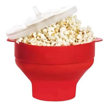 Imagem de Pipoqueira P/ Microondas Silicone Retrátil Com Tampa Pipoca - Kadê