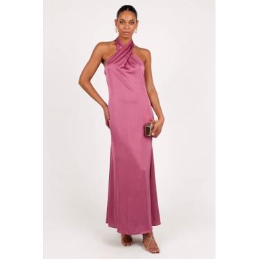 Imagem de Petal & Pup Vestido longo feminino Mila com gola redonda, Rosa escuro, GG