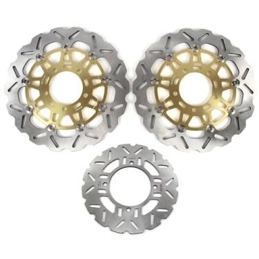 Imagem de Arashi Discos de freio dianteiros traseiros rotores para Kawasaki Z1000SX 2011-2016, Z1000 SX ABS 2011-2019, Z1000 2007-2013, acessórios de substituição de motocicleta dourado