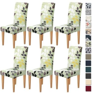 Imagem de Dioxide Capas de cadeira de alta elasticidade para cadeiras de jantar, conjunto de 6 capas de cadeira de jantar laváveis, capas de assento macias para cadeiras de cozinha, protetores de cadeira
