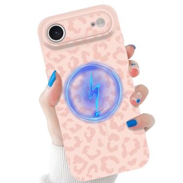 Imagem de tharlet Capa compatível com iPhone Air Cheetah, compatível com MagSafe, TPU macio à prova de choque, antiarranhões, estampa de guepardo, para iPhone Air de 16,5 cm, leopardo rosa