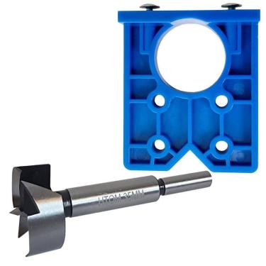 Imagem de Broca Fresa Forstner 35Mm Dobradiça Caneco Com Gabarito Guia