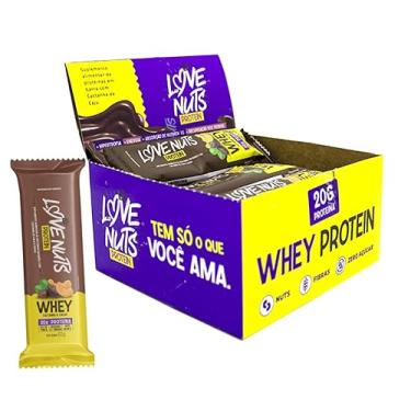 Imagem de Barra Proteica Castanha e Cacau Love Nuts 60 g – Display com 12 Unidades, 20 g de Proteína por Barra, Sem Glúten