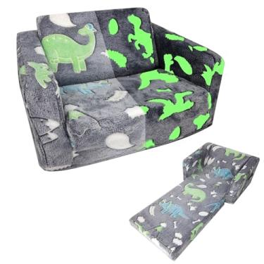 Imagem de Asou Sofá Infantil Dobrável para Crianças, Mini Sofá de Dinossauro Brilhante com Cobertor, 20.3 cm de Largura x 19.9 cm de Comprimento x 44.9 cm de Altura