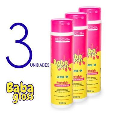 Imagem de KIT Leave-In Baba Gloss 200ml 3 Unds - Begônia Gold
