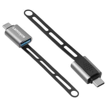 Imagem de Adaptador USB C 3.1 para USB 3.0, pacote com 2, conversor extensor USB fêmea portátil para USB C macho, com chaveiro, suporta carregamento rápido e transferência de dados de 5 Gbps para iPhone série