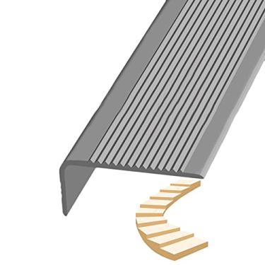 Imagem de Borda De Degrau De Escada, Protetor De Degraus De Escada De Borracha, Nosing De Escada, Decoração De Proteção Antiderrapante De Escada, Impermeável E Antiderrapan, Grey, L 9m/354.3in