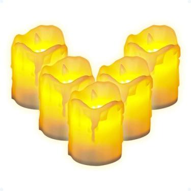 Imagem de Vela De Led Chama Viva Enfeite Natal Decoração De Mesa Kit 5 - Hxt, Am
