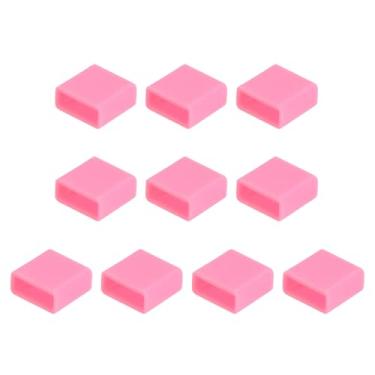 Imagem de PATIKIL Tampas de plugue de porta USB tipo A, 10 peças, protetor antipoeira de silicone para smartwatch, telefone, computador, câmera, discos rígidos, portas USB macho, rosa