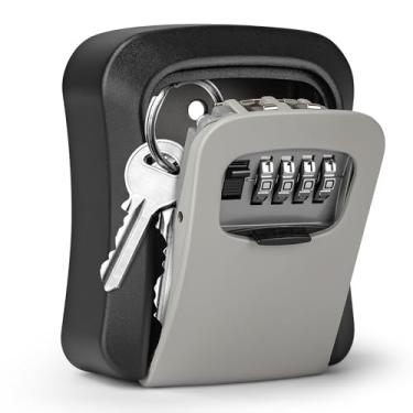 Imagem de Milifox Caixa de bloqueio de chave, caixa de bloqueio para chaves com código, caixa de segurança para chaves externas, externas, corretor de imóveis, caixa pequena com combinação de 4 dígitos