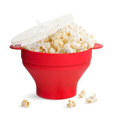 Imagem de Pipoqueira Dobrável Com Tampa BPA Free Silicone Sem Óleo